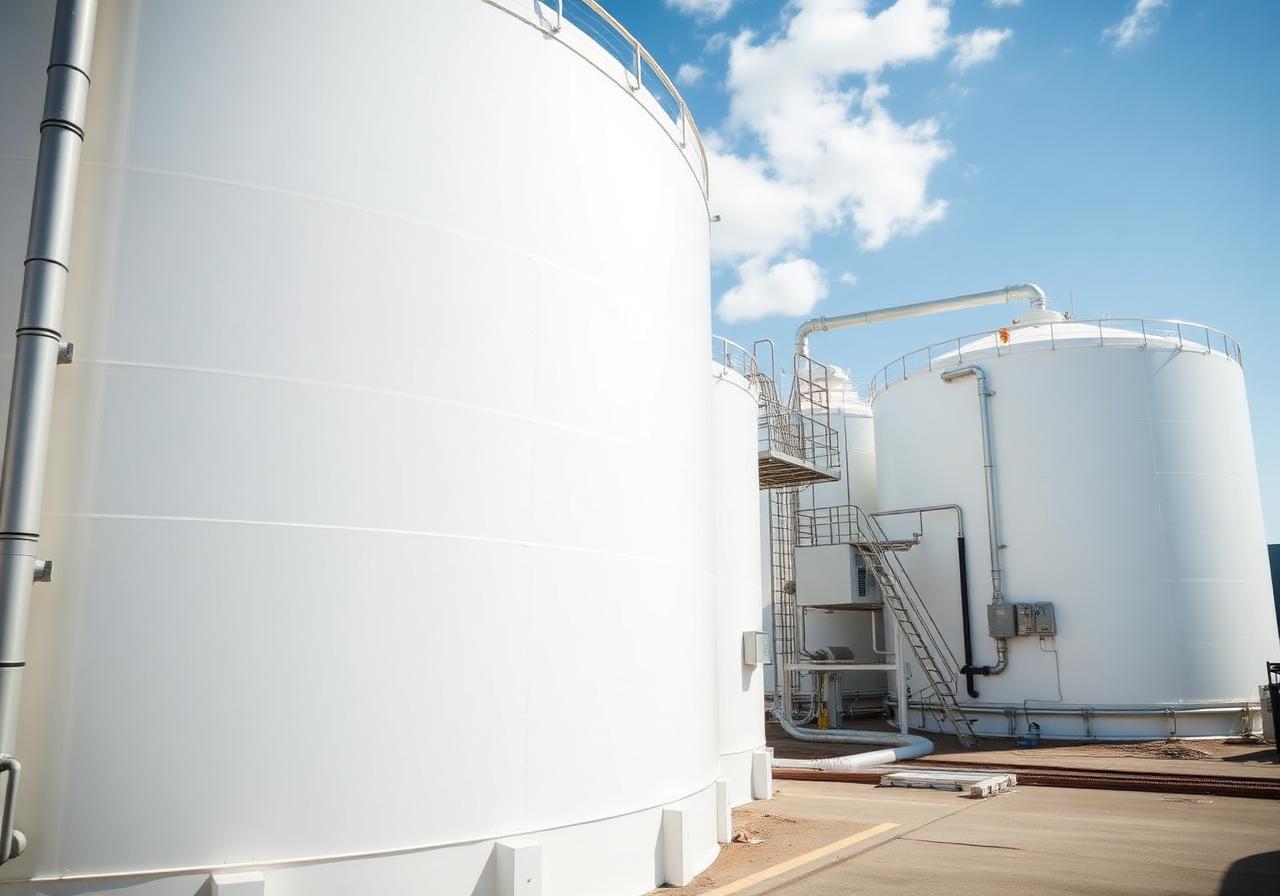 Industrielle Tankanlage zur Lagerung von Flüssigkeiten